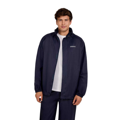 Navy - Side - Minoti Mens Packaway Waterproof Jacket