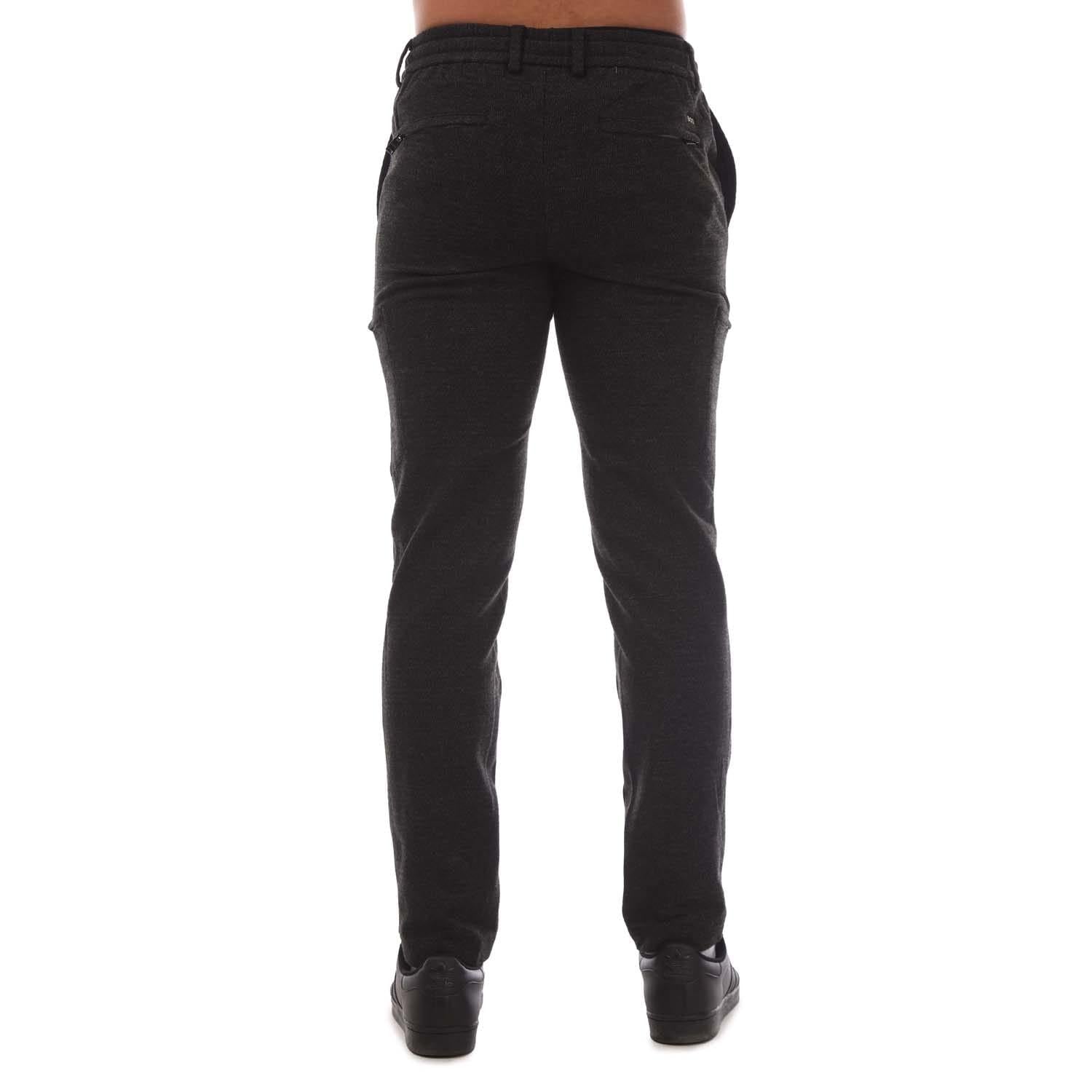 Grey - Side - Hugo Boss Mens Kane-DS Cargo Trousers