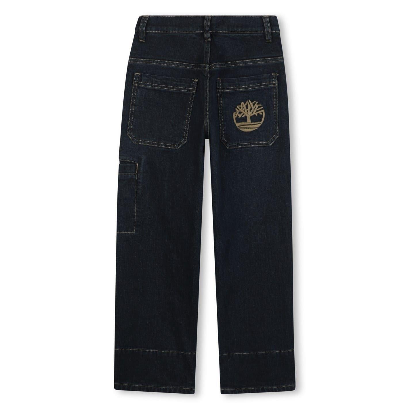 Denim Blue - Back - Timberland Boys Carpenter Relaxed Fit Cargo Jeans