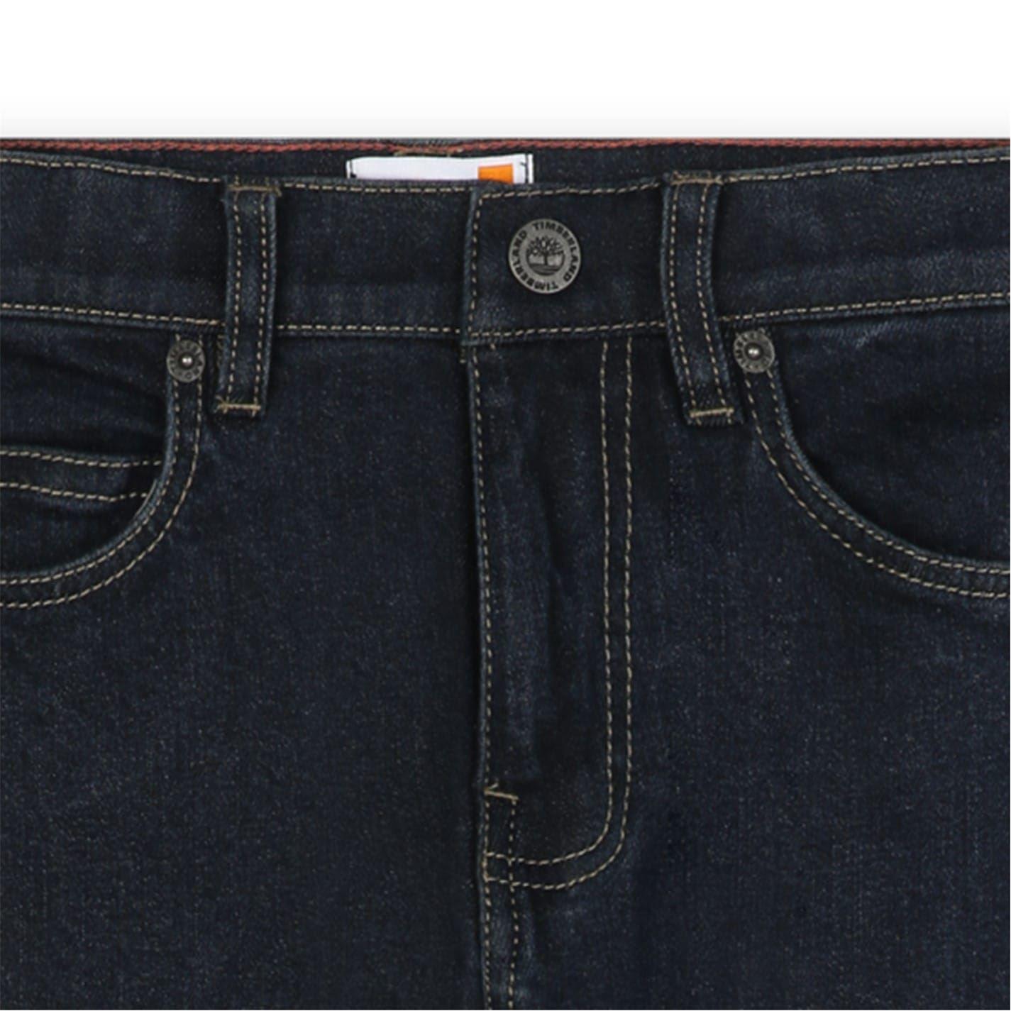Denim Blue - Side - Timberland Boys Carpenter Relaxed Fit Cargo Jeans