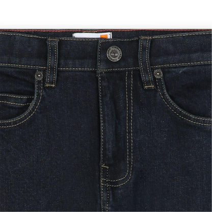 Denim Blue - Side - Timberland Boys Carpenter Relaxed Fit Cargo Jeans