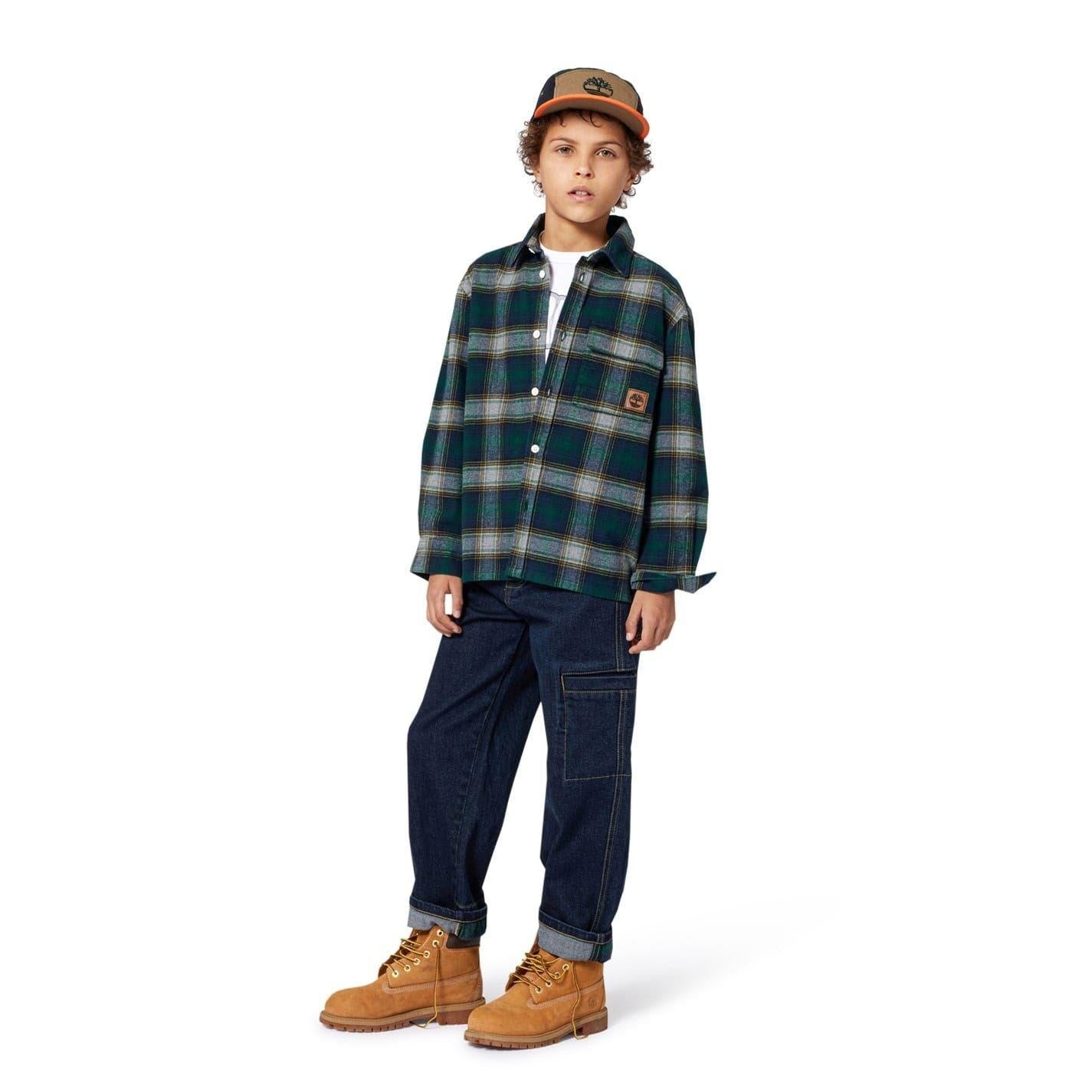 Denim Blue - Lifestyle - Timberland Boys Carpenter Relaxed Fit Cargo Jeans