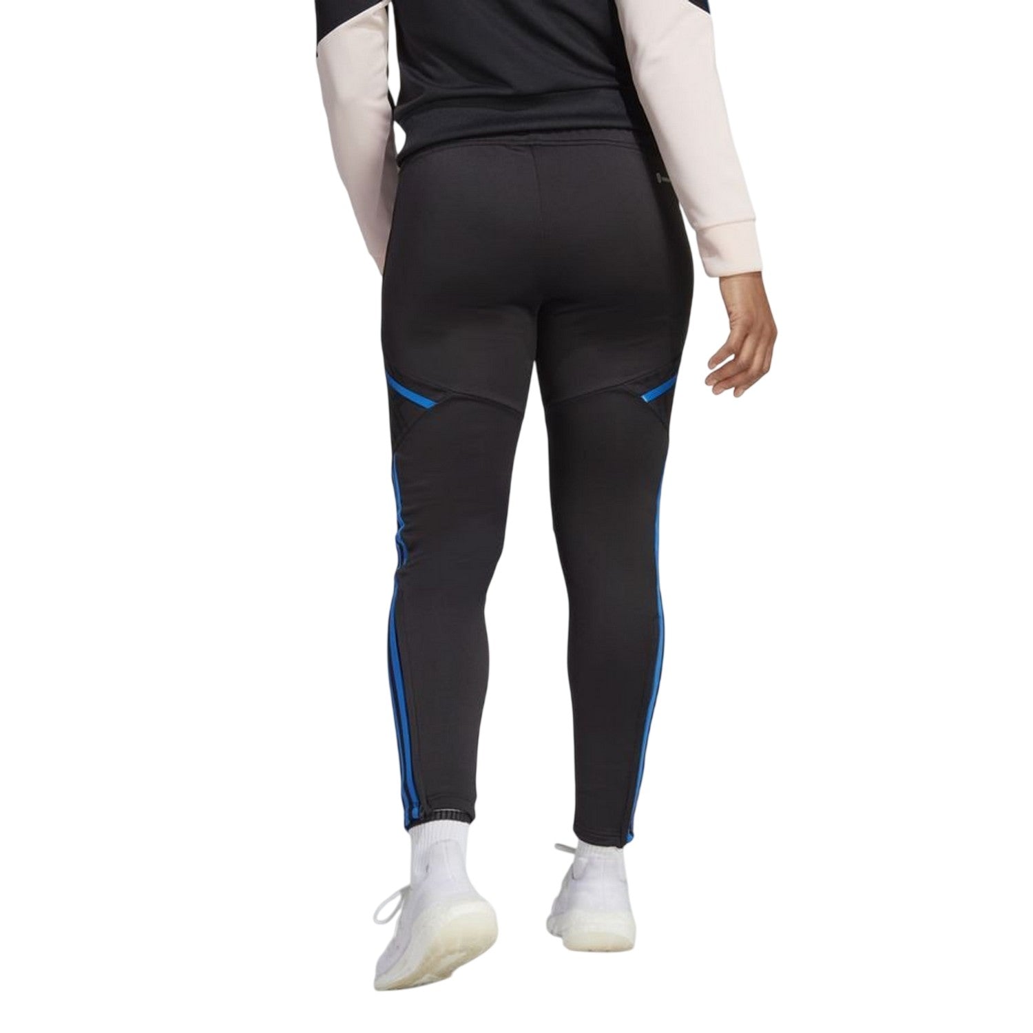 Black-Blue - Back - Adidas Womens-Ladies Manchester United FC Tapered Tracksuit Bottoms