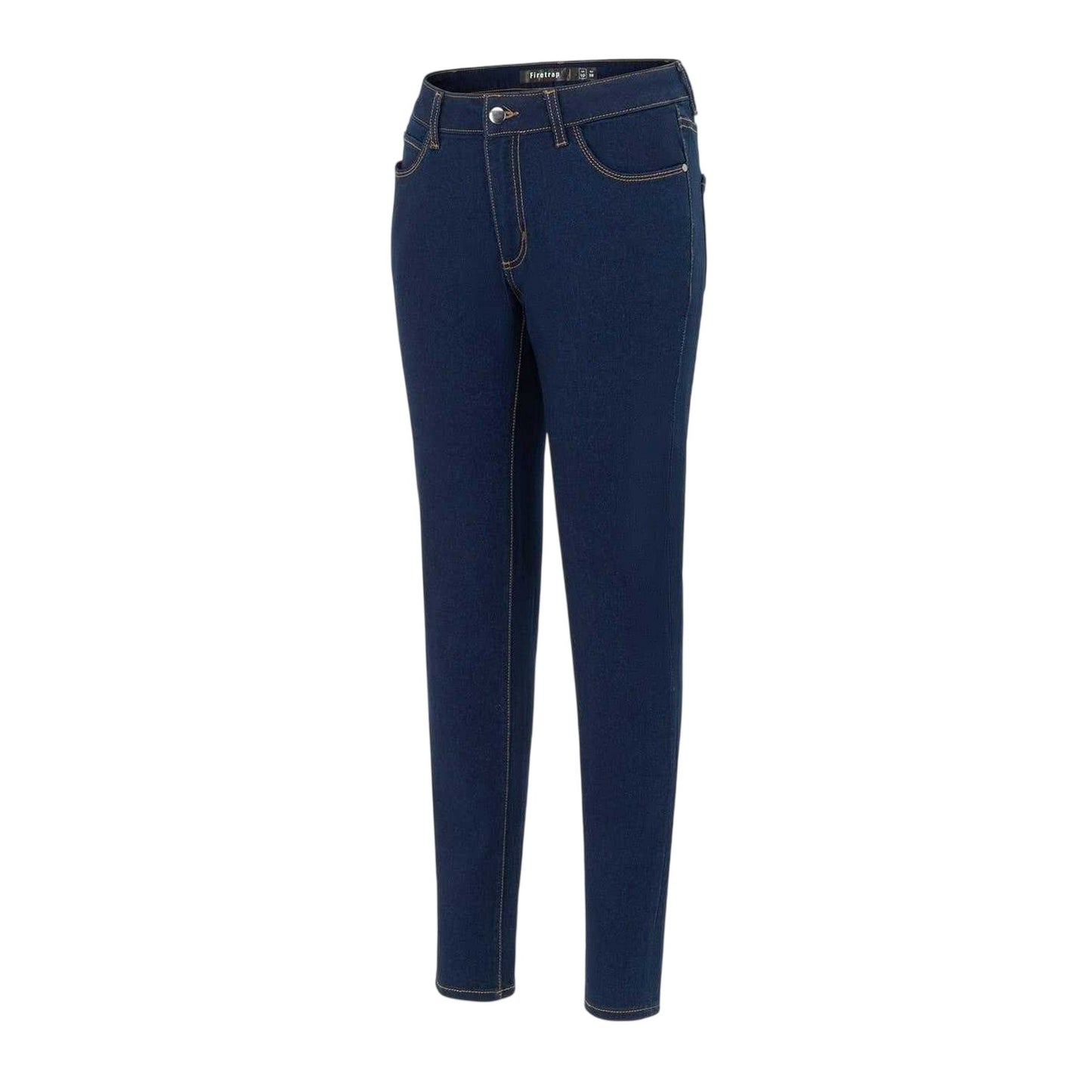 Navy - Side - Firetrap Womens-Ladies Cotton Mid Rise Skinny Jeans
