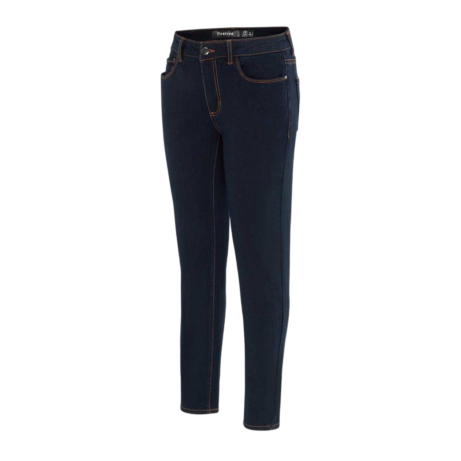 Night Blue - Side - Firetrap Womens-Ladies Cotton Mid Rise Skinny Jeans