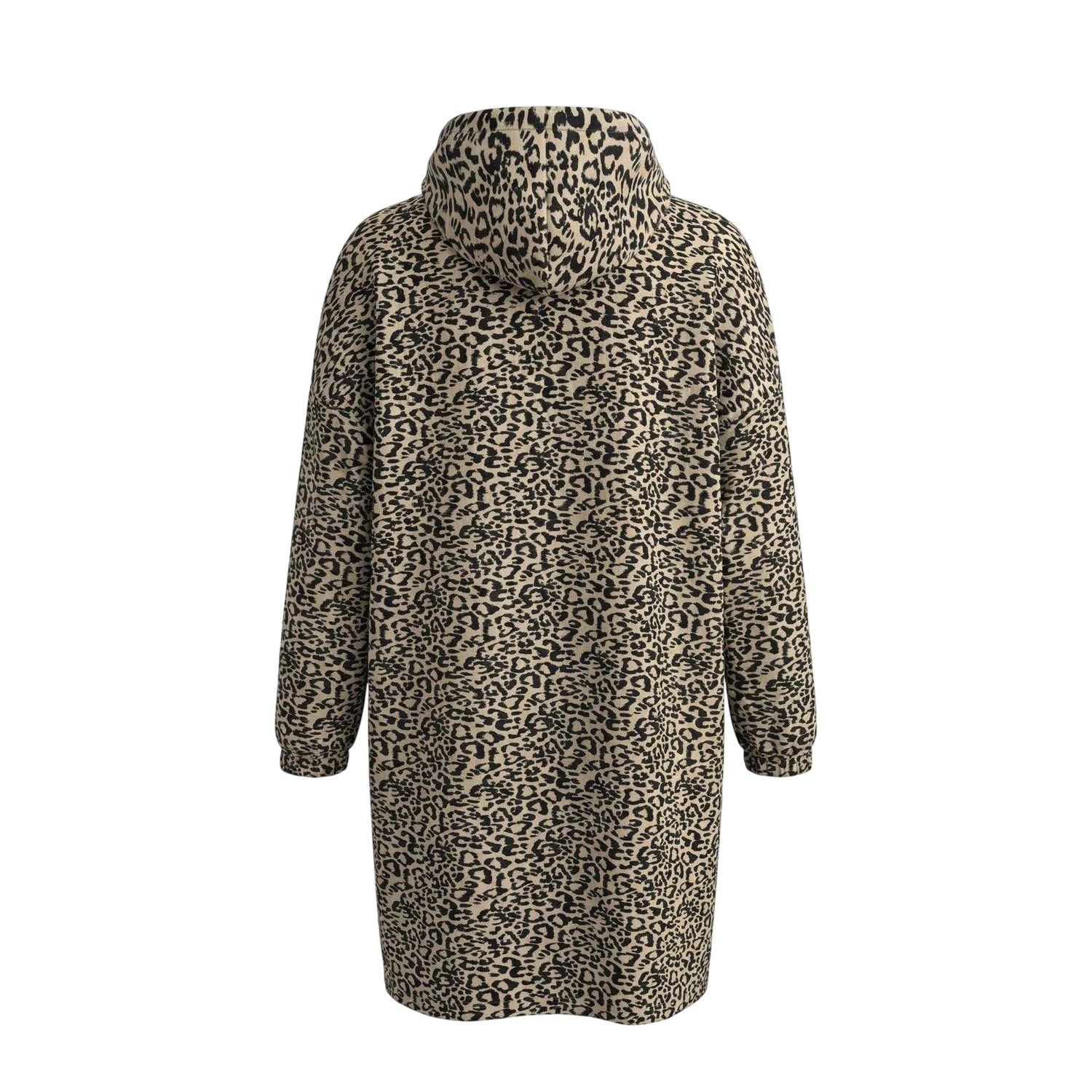 Brown-Black - Back - Gelert Womens-Ladies Leopard Print Waterproof Oversized Jacket