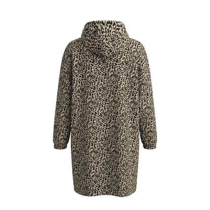 Brown-Black - Back - Gelert Womens-Ladies Leopard Print Waterproof Oversized Jacket