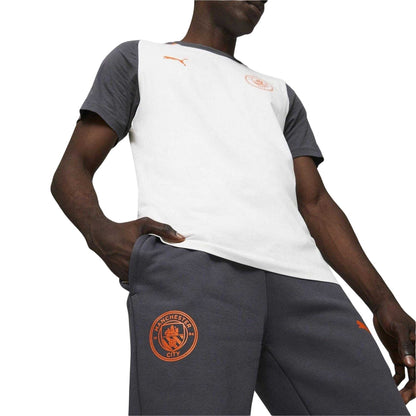 Grey - Side - Puma Mens Casuals Manchester City FC Tracksuit Bottoms