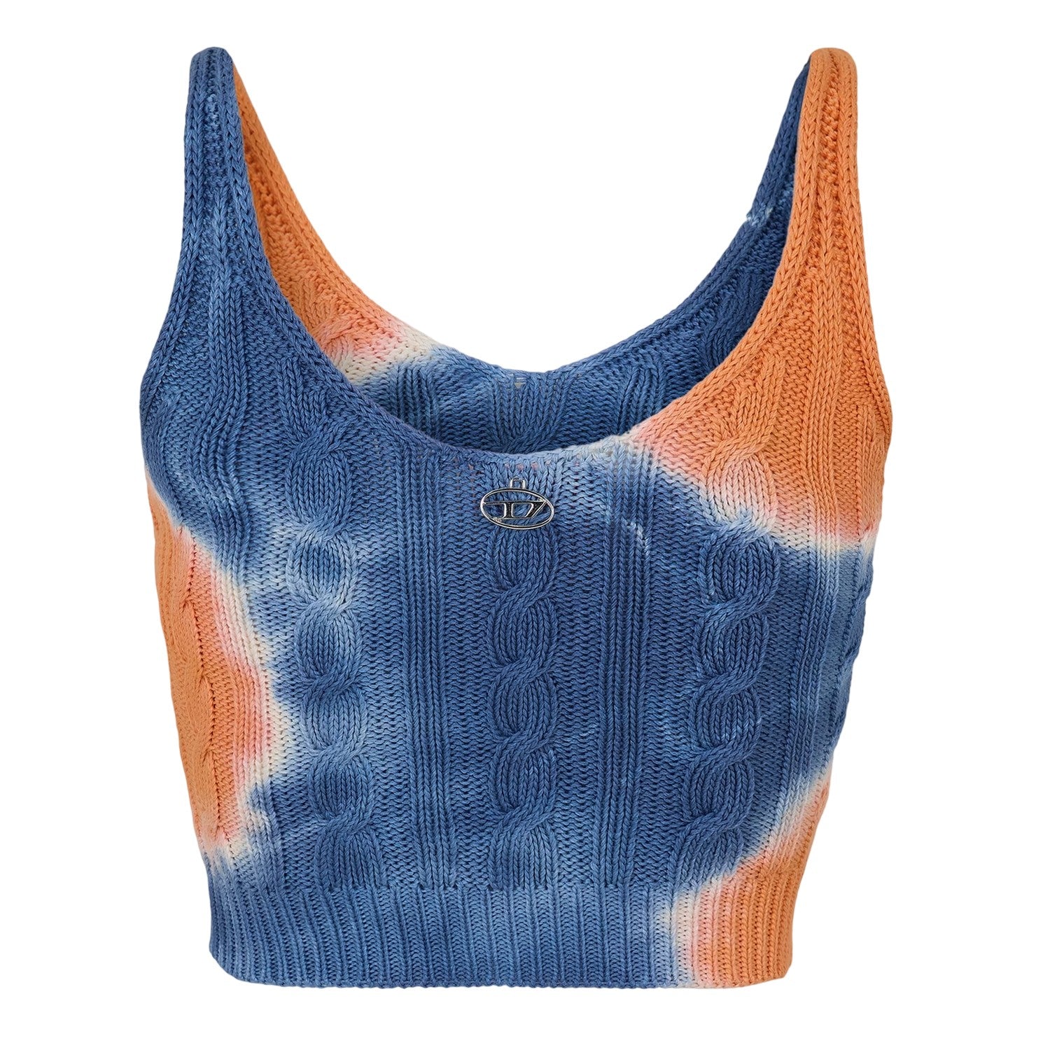 Orange-Blue - Back - Diesel Womens-Ladies Cable Knit Slim Bralette