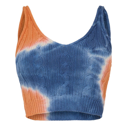Orange-Blue - Front - Diesel Womens-Ladies Cable Knit Slim Bralette