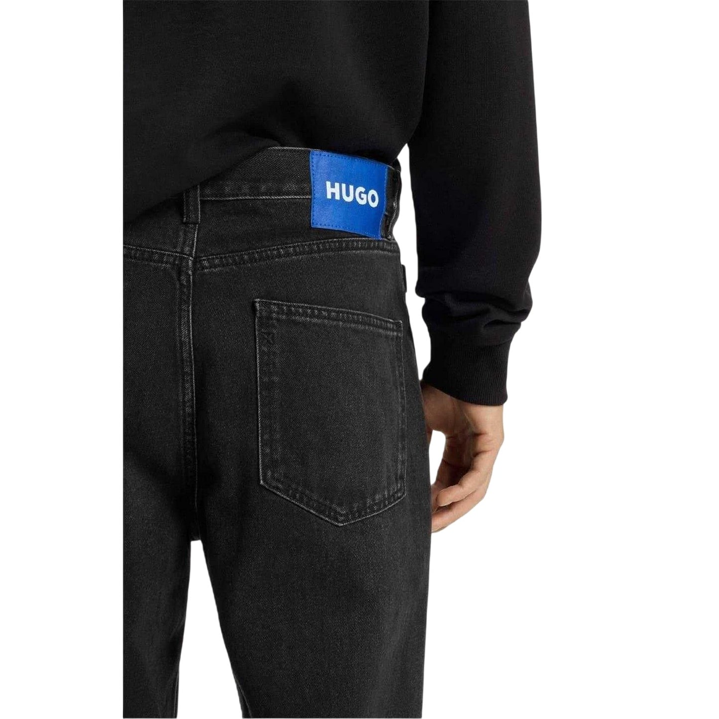 Dark Grey - Side - Hugo Mens Jonah 5 Pockets Slim Jeans