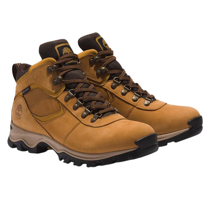 Wheat - Front - Timberland Mens Mt. Maddsen Leather Mid Cut Waterproof Hiking Boots