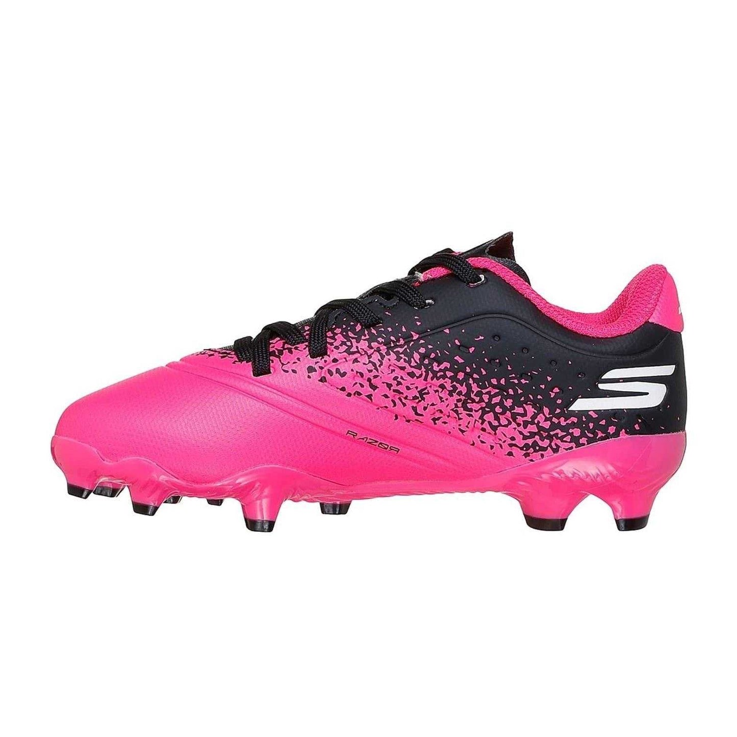 Black-Pink - Back - Skechers Childrens-Kids Firm Ground Football Boots