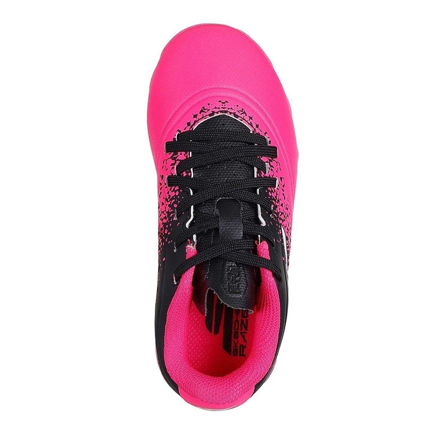 Black-Pink - Side - Skechers Childrens-Kids Firm Ground Football Boots