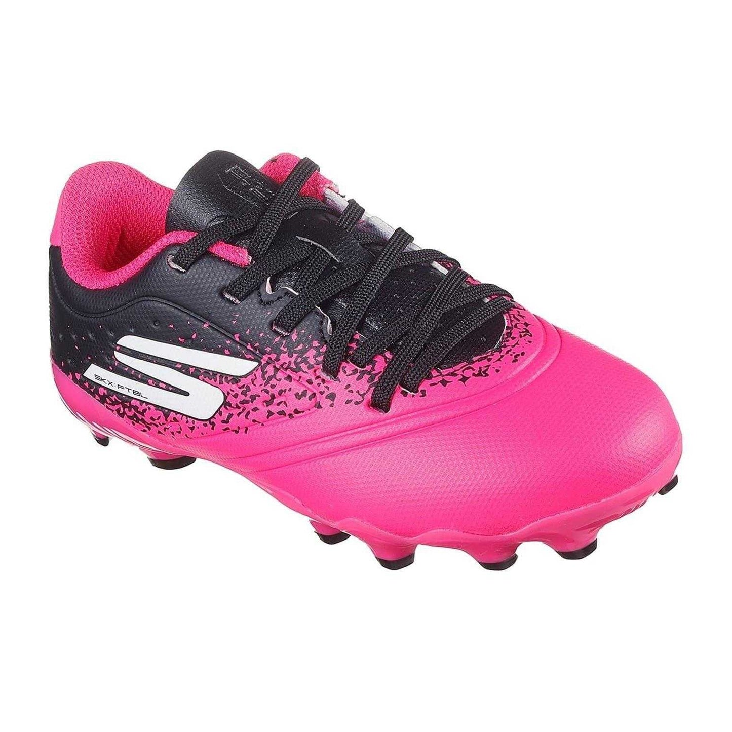 Black-Pink - Pack Shot - Skechers Childrens-Kids Firm Ground Football Boots