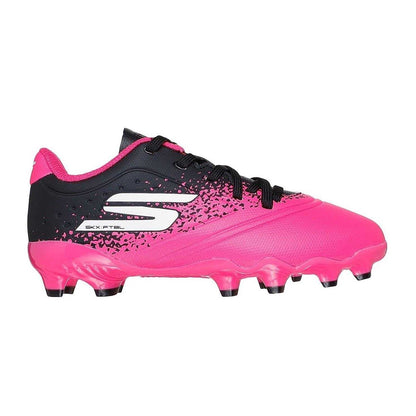Black-Pink - Front - Skechers Childrens-Kids Firm Ground Football Boots