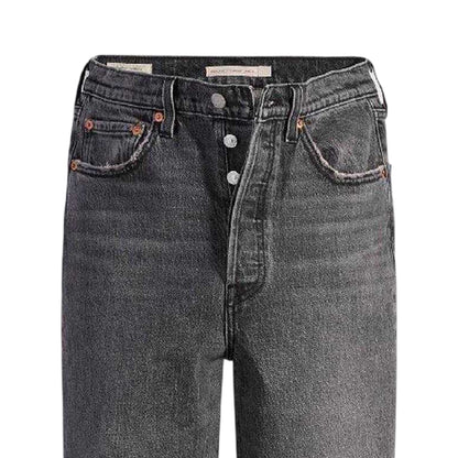 Well Worn - Side - Levis Womens-Ladies Ribcage High Rise Straight Leg Jeans