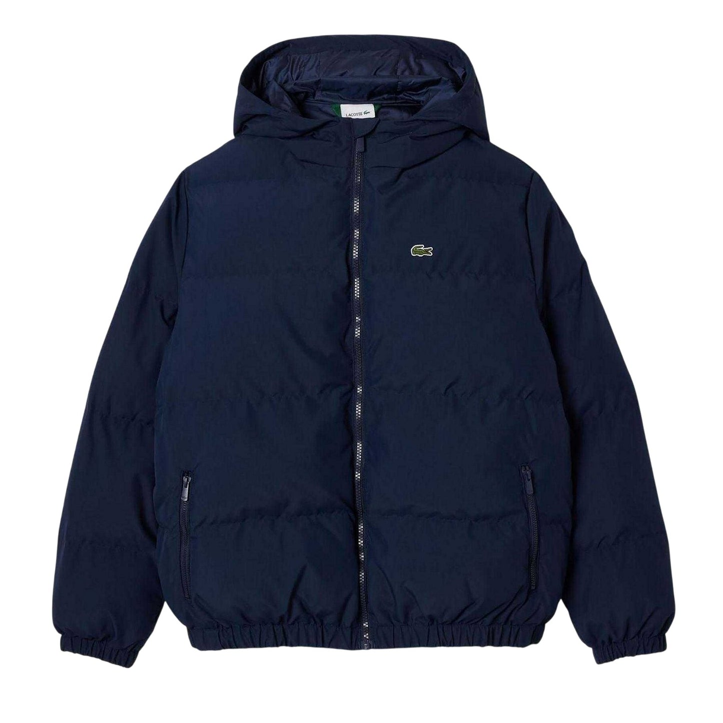 Navy - Front - Lacoste Childrens-Kids Plain Padded Hooded Jacket