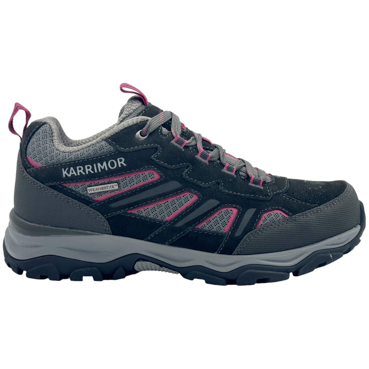 Black-Pink - Front - Karrimor Womens-Ladies Mount Waterproof Walking Shoes