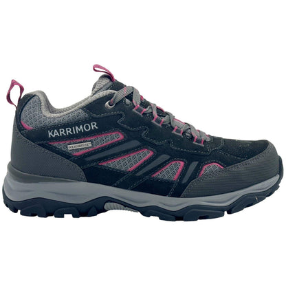 Black-Pink - Front - Karrimor Womens-Ladies Mount Waterproof Walking Shoes