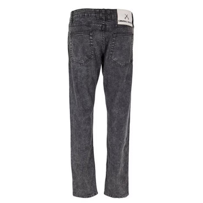 Grey - Back - Criminal Damage Mens SOS 5 Pockets Skinny Jeans