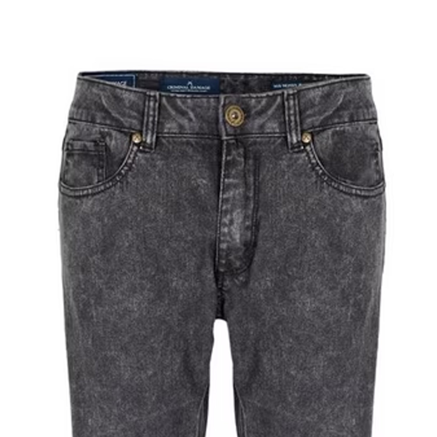 Grey - Side - Criminal Damage Mens SOS 5 Pockets Skinny Jeans