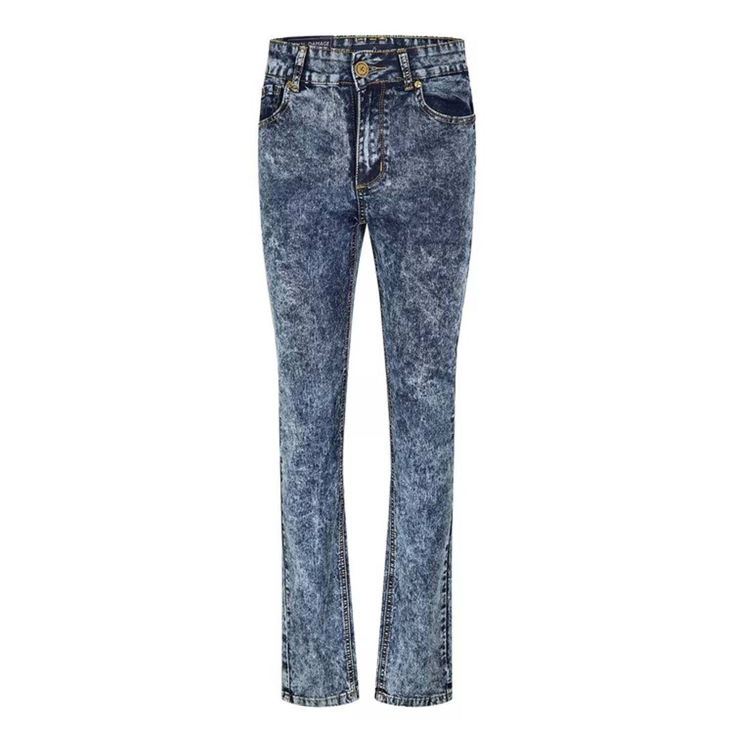 Indigo - Front - Criminal Damage Mens SOS 5 Pockets Skinny Jeans