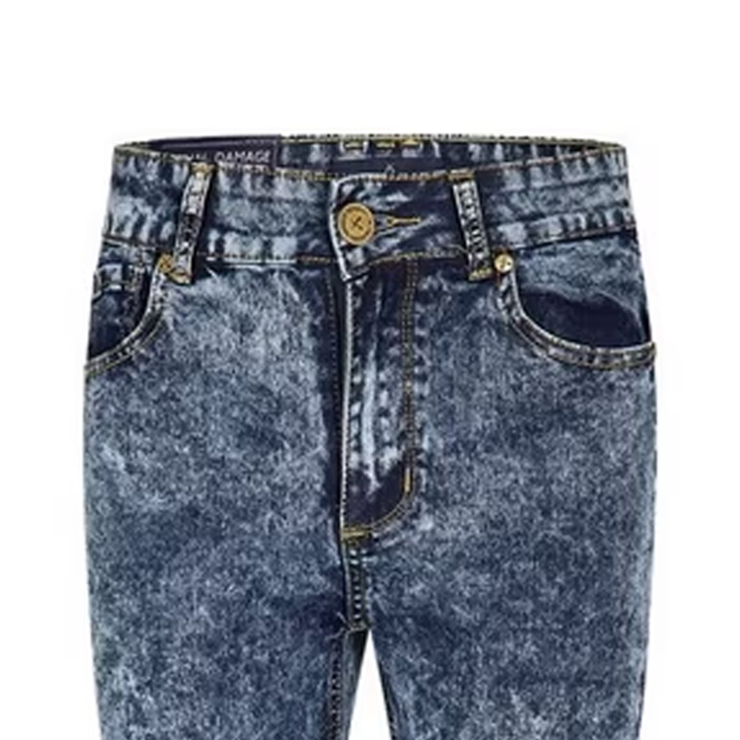 Indigo - Side - Criminal Damage Mens SOS 5 Pockets Skinny Jeans