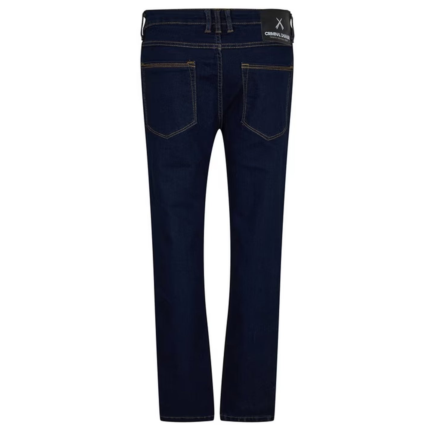 Indigo-Dark Blue - Back - Criminal Damage Mens SOS 5 Pockets Skinny Jeans