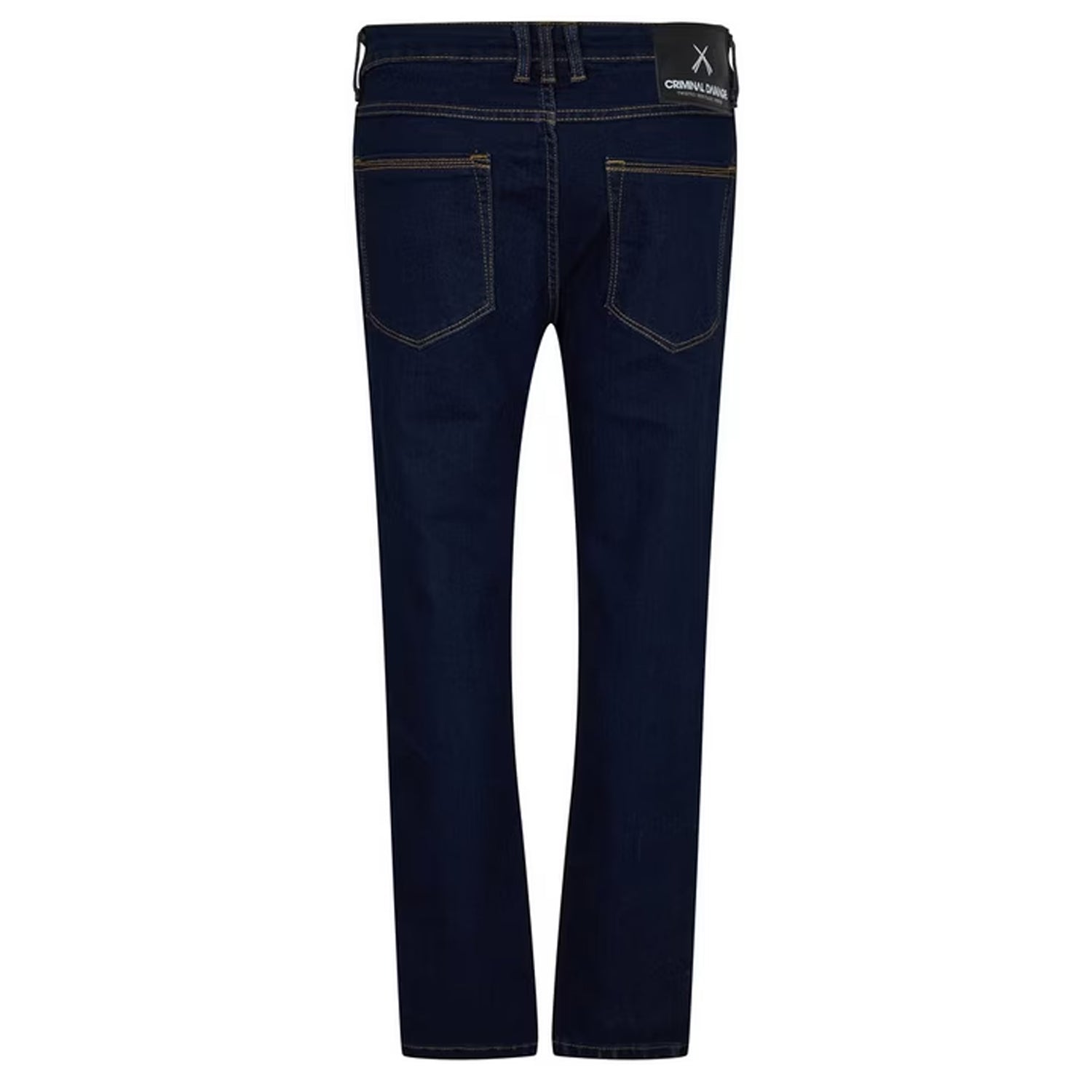 Indigo-Dark Blue - Back - Criminal Damage Mens SOS 5 Pockets Skinny Jeans