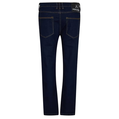 Indigo-Dark Blue - Back - Criminal Damage Mens SOS 5 Pockets Skinny Jeans