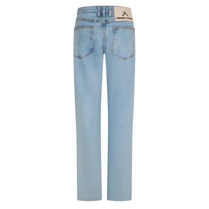 Bleach-Blue - Back - Criminal Damage Mens SOS 5 Pockets Skinny Jeans