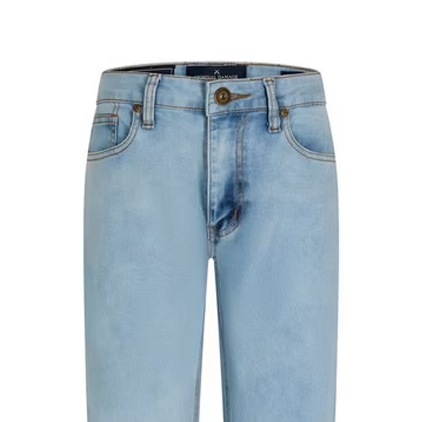 Bleach-Blue - Side - Criminal Damage Mens SOS 5 Pockets Skinny Jeans