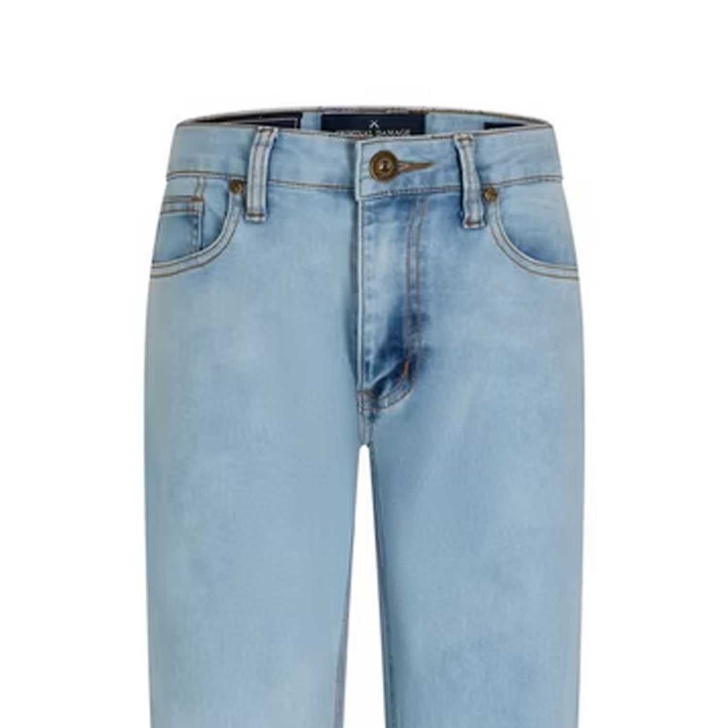 Bleach-Blue - Side - Criminal Damage Mens SOS 5 Pockets Skinny Jeans