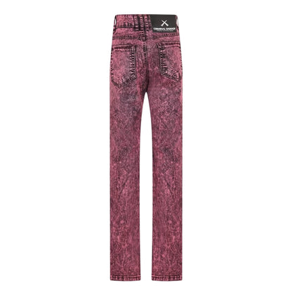 Burgundy - Back - Criminal Damage Mens SOS 5 Pockets Skinny Jeans