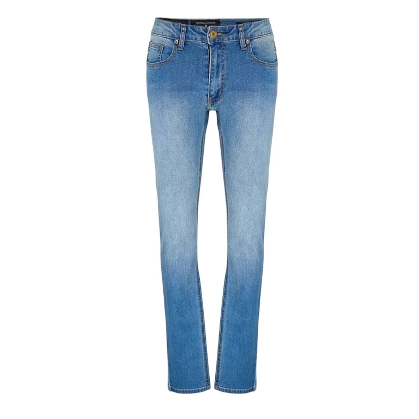 Blue Wash - Front - Criminal Damage Mens Skinny Jeans