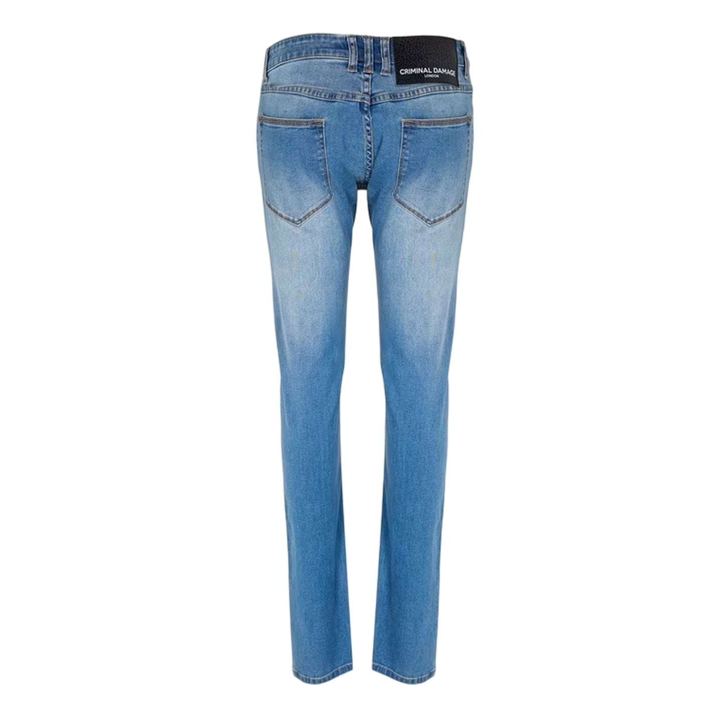 Blue Wash - Back - Criminal Damage Mens Skinny Jeans