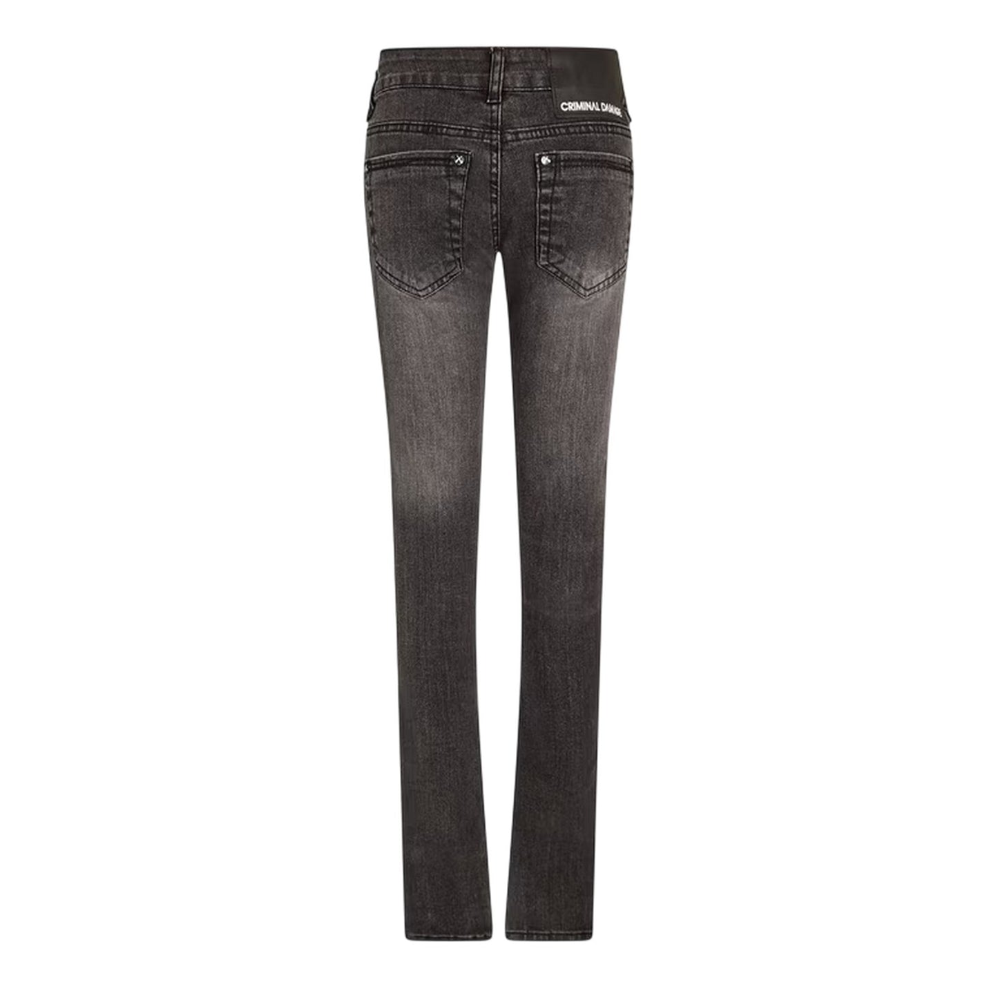 Stone Wash - Back - Criminal Damage Mens Skinny Jeans