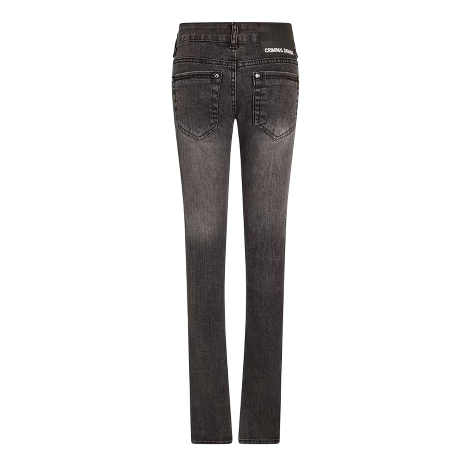 Stone Wash - Back - Criminal Damage Mens Skinny Jeans