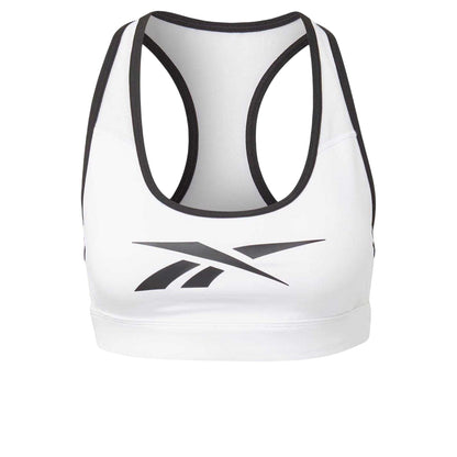 White - Front - Reebok Womens-Ladies Hero Medium Impact Sports Bra