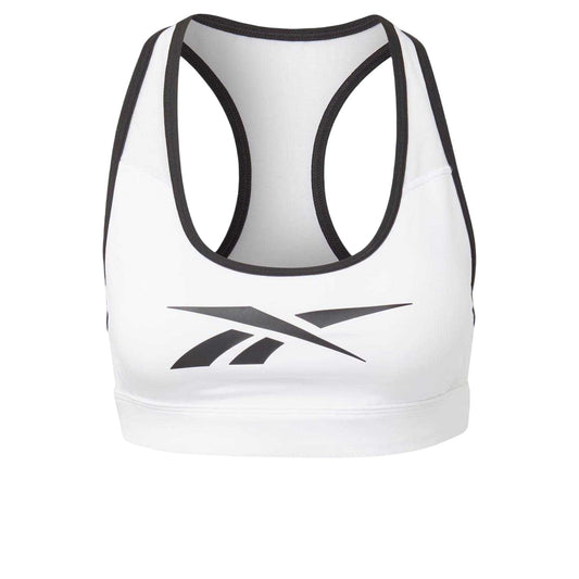 White - Front - Reebok Womens-Ladies Hero Medium Impact Sports Bra