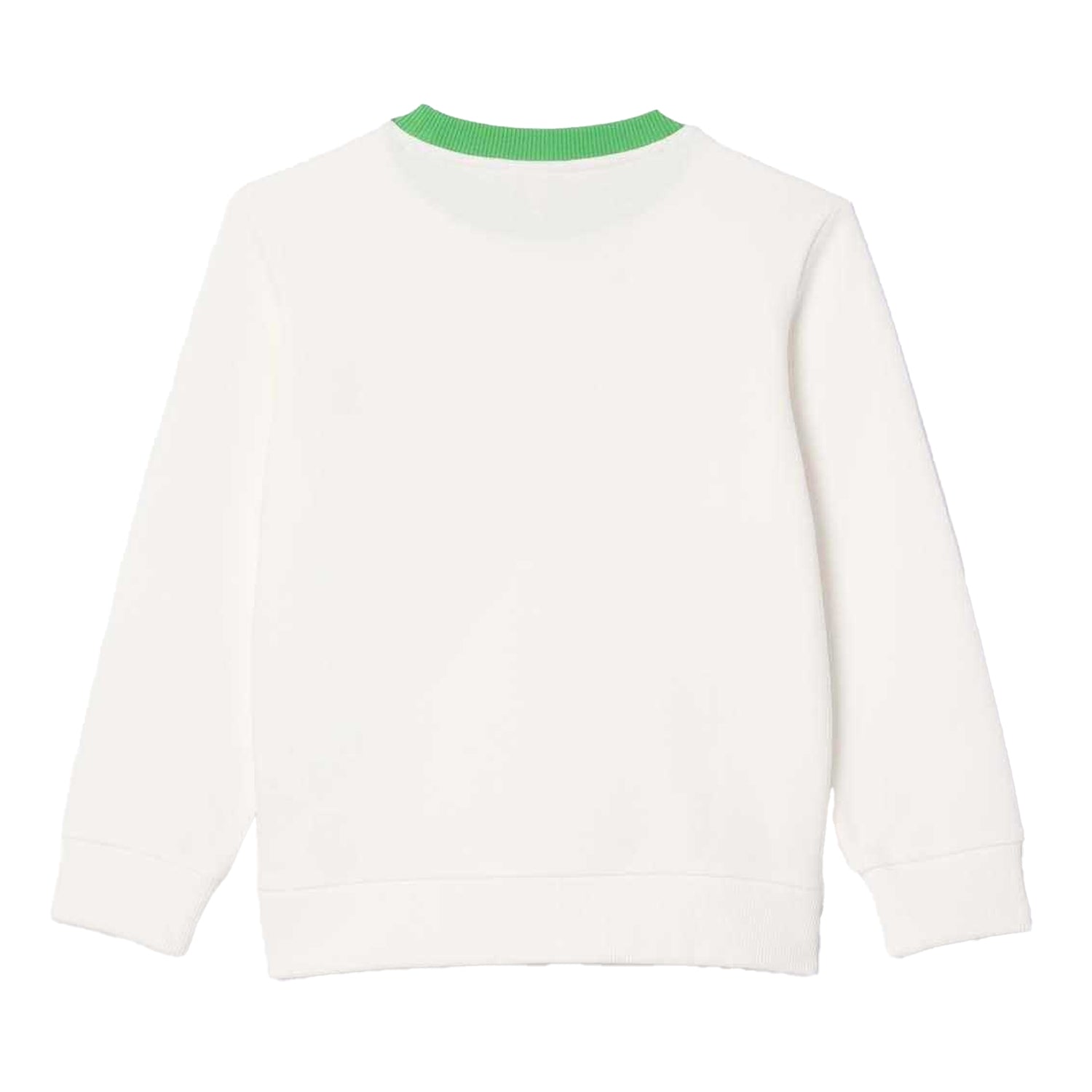 Cream - Back - Lacoste Childrens-Kids Printed Fleece Crew Neck Sweatshirt