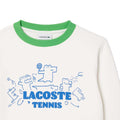 Cream - Side - Lacoste Childrens-Kids Printed Fleece Crew Neck Sweatshirt