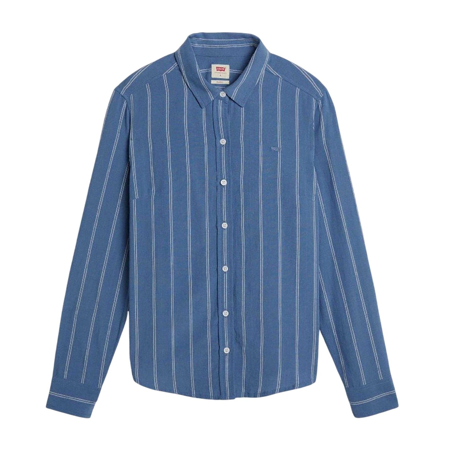 Blue - Front - Levis Womens-Ladies Striped Collared Regular Long-Sleeved Shirt