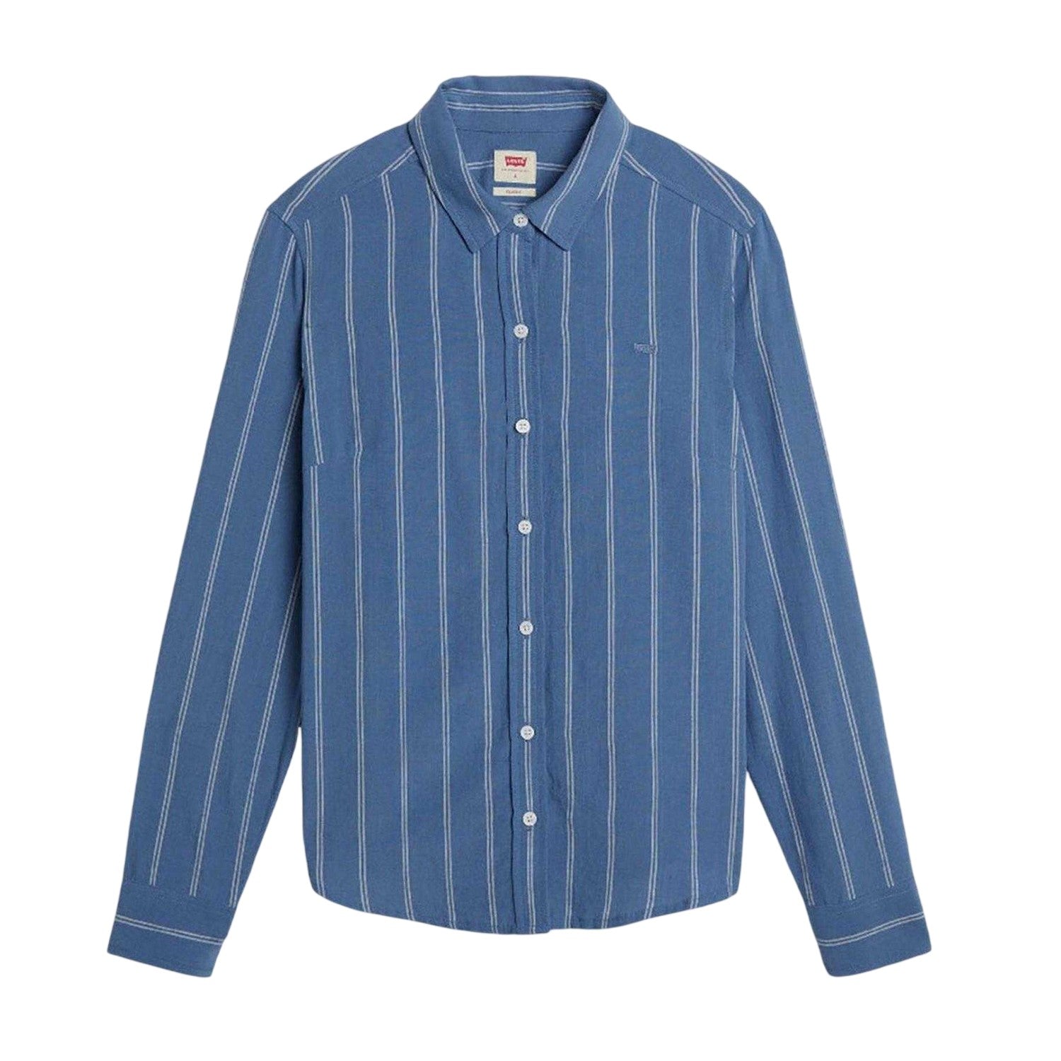 Blue - Front - Levis Womens-Ladies Striped Collared Regular Long-Sleeved Shirt