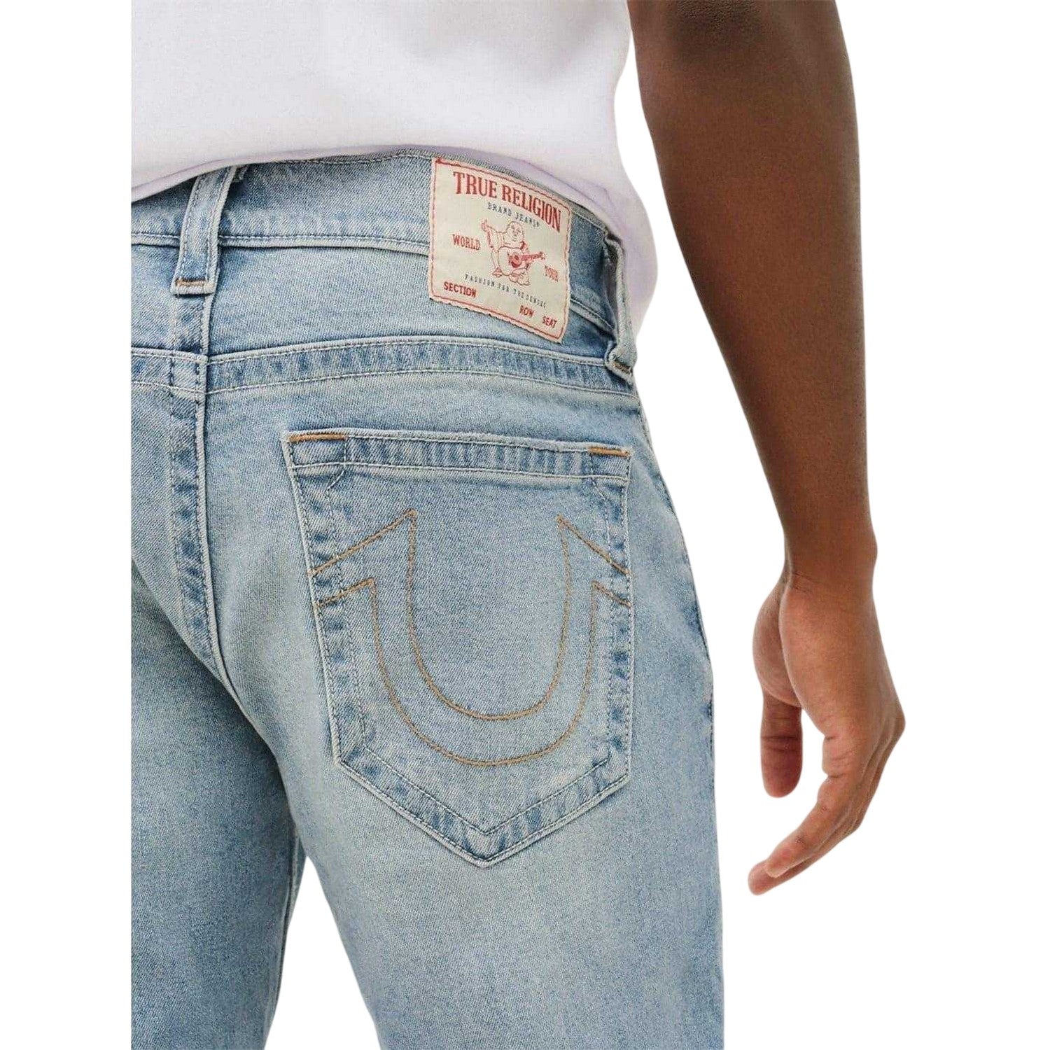 Washed Blue - Side - True Religion Mens Denim Skinny Jeans