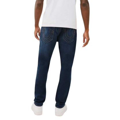 Dark Blue - Back - True Religion Mens Denim Skinny Jeans