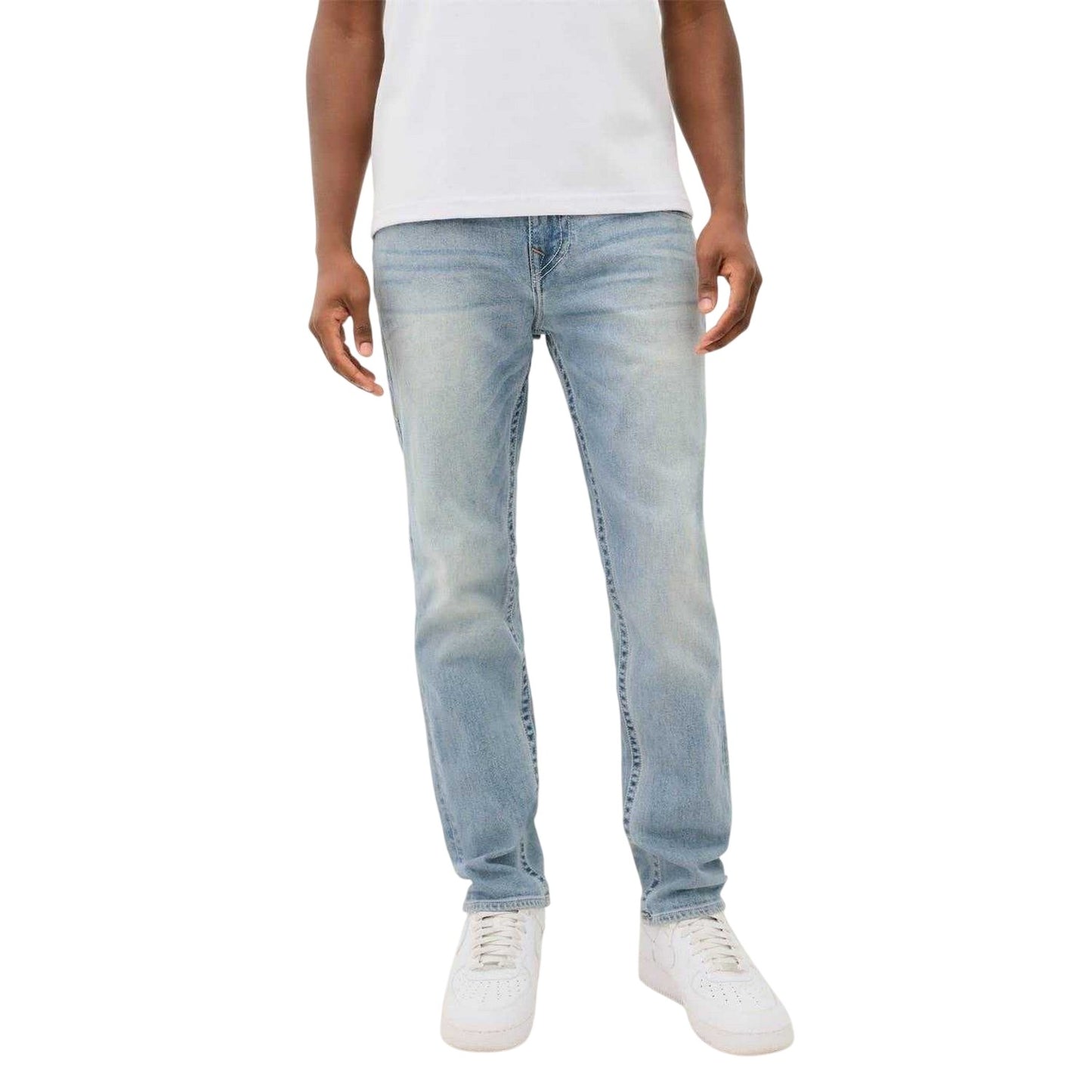 Washed Blue - Front - True Religion Mens Denim Skinny Jeans