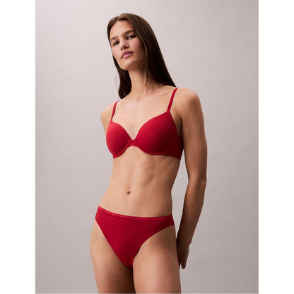 Red - Back - Calvin Klein Womens-Ladies Plain Bra