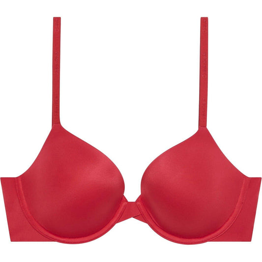 Red - Front - Calvin Klein Womens-Ladies Plain Bra